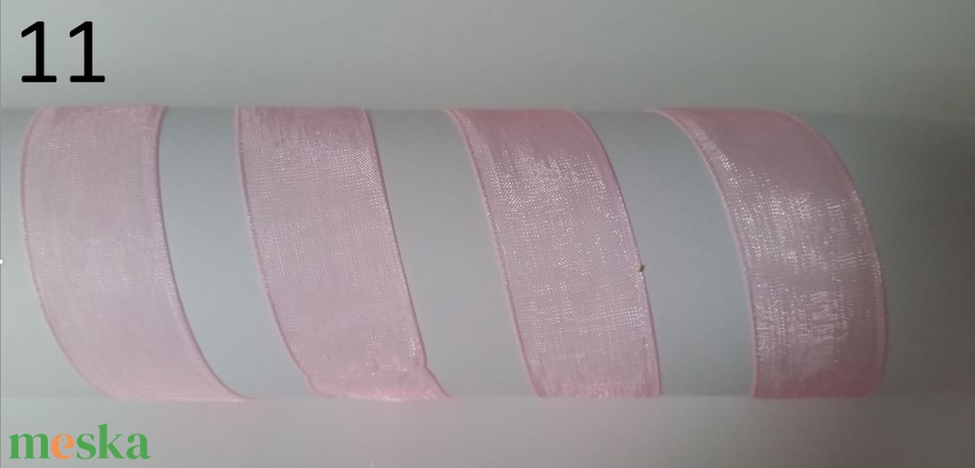 20SZO11 - 20mm-es organza szalag - babarózsaszín 11. - kellékek & szerszámok - méteráru - dekorációs alapanyag - Meska.hu