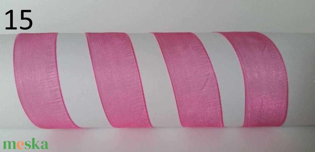20SZO15 - 20mm-es organza szalag � pink 15. - kellékek & szerszámok - méteráru - dekorációs alapanyag - Meska.hu