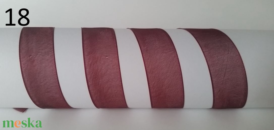 20SZO18 - 20mm-es organza szalag � bordó 18. - kellékek & szerszámok - méteráru - dekorációs alapanyag - Meska.hu
