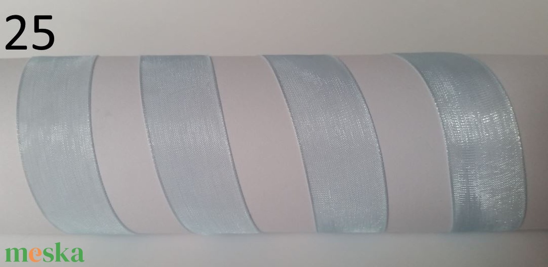 20SZO25 - 20mm-es organza szalag � babakék 25. - kellékek & szerszámok - méteráru - dekorációs alapanyag - Meska.hu