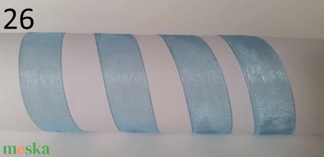 20SZO26 - 20mm-es organza szalag � égszínkék 26. - kellékek & szerszámok - méteráru - dekorációs alapanyag - Meska.hu