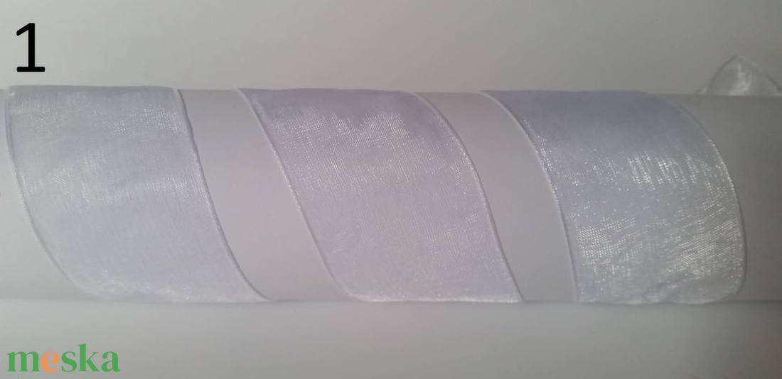 30SZO01 - 30mm-es organza szalag � fehér 1. - kellékek & szerszámok - méteráru - dekorációs alapanyag - Meska.hu