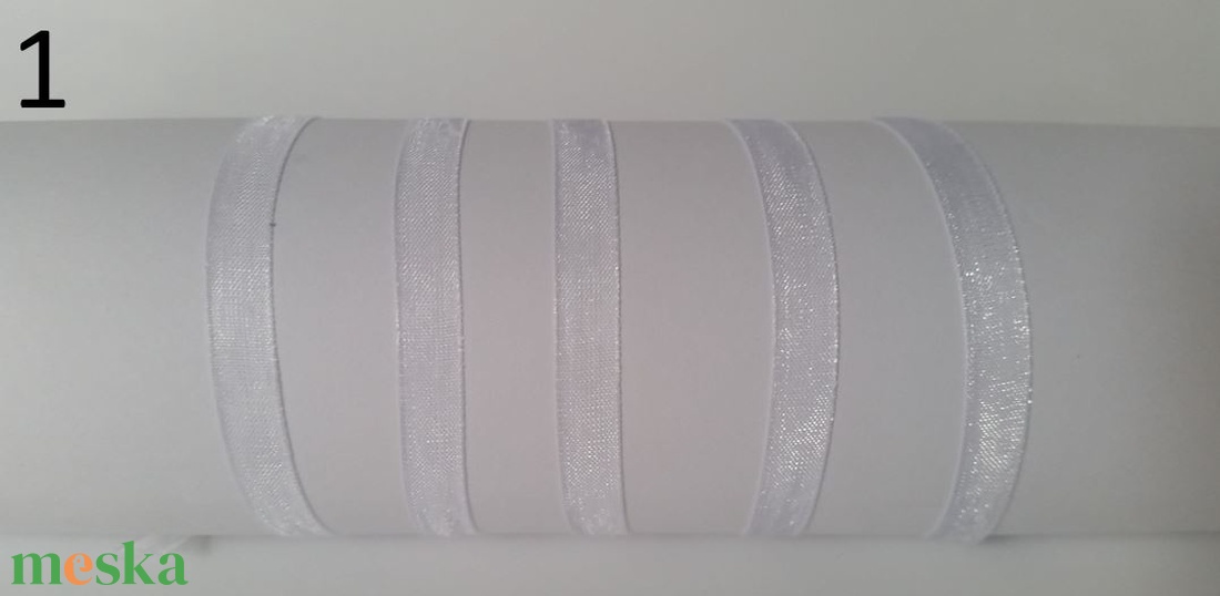 3SZO01 - 3mm-es organza szalag � fehér 1. - kellékek & szerszámok - méteráru - dekorációs alapanyag - Meska.hu