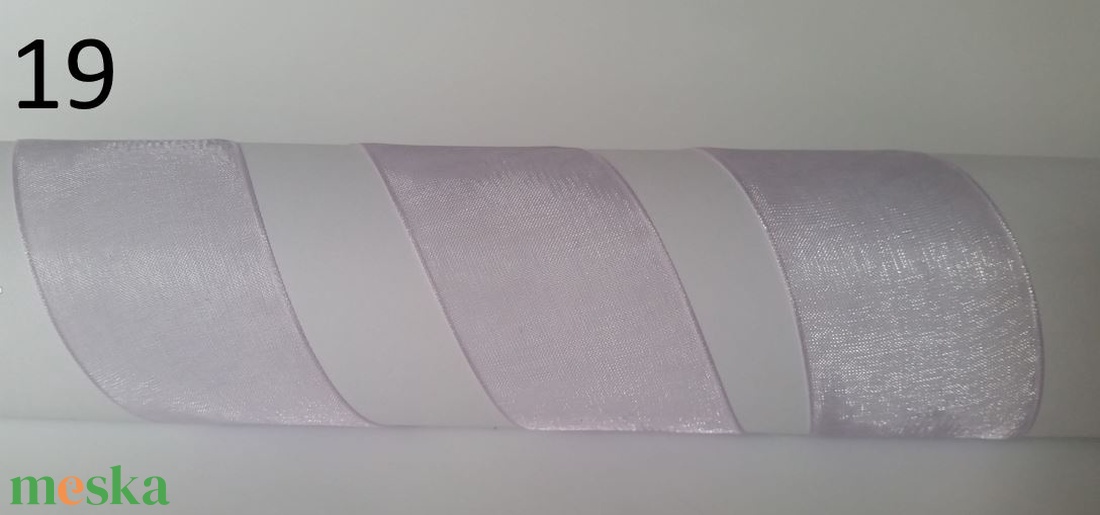 40SZO19 - 40mm-es organza szalag � világoslila 19. - kellékek & szerszámok - méteráru - dekorációs alapanyag - Meska.hu