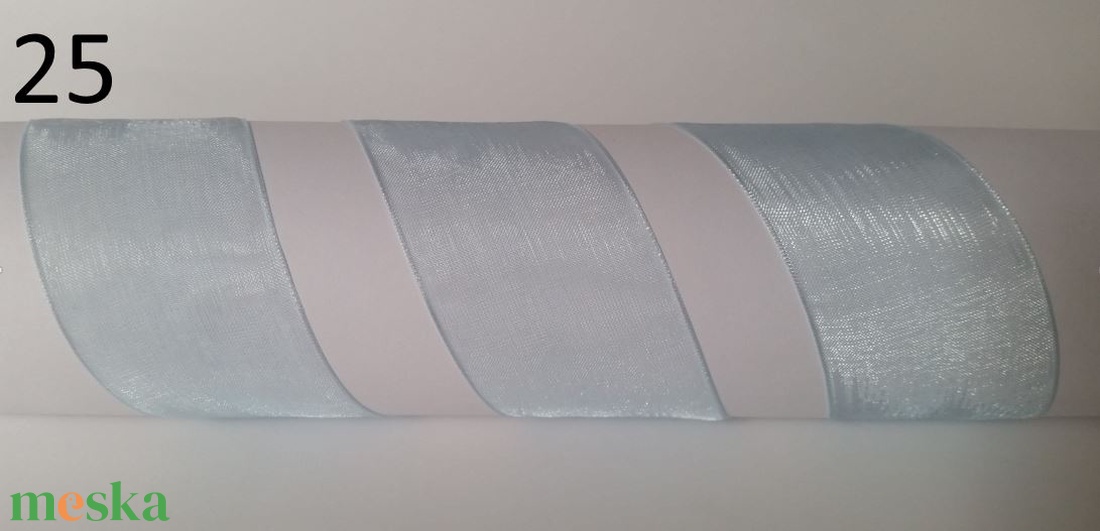 40SZO25 - 40mm-es organza szalag � babakék 25. - kellékek & szerszámok - méteráru - dekorációs alapanyag - Meska.hu