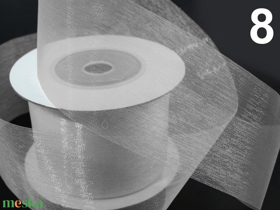 50SZO03 - 50mm-es organza szalag � krém 3. - kellékek & szerszámok - méteráru - dekorációs alapanyag - Meska.hu