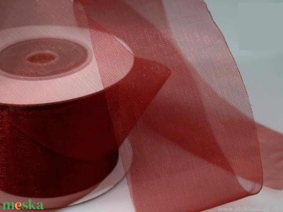 50SZO18 - 50mm-es organza szalag � bordó 18. - kellékek & szerszámok - méteráru - dekorációs alapanyag - Meska.hu