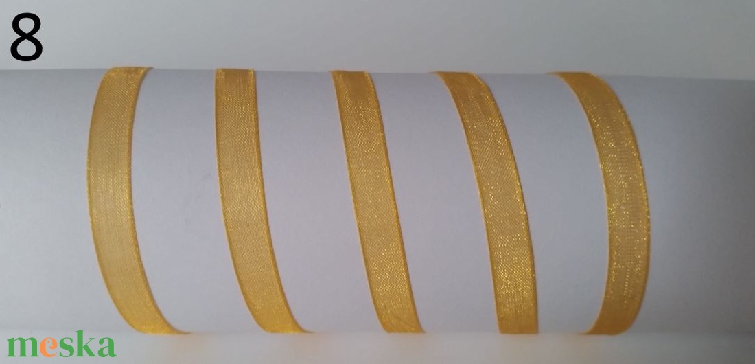 6SZO08 - 6mm-es organza szalag � napsárga 8. - kellékek & szerszámok - méteráru - dekorációs alapanyag - Meska.hu