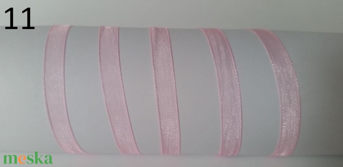 6SZO11 - 6mm-es organza szalag � rózsaszín 11. - kellékek & szerszámok - méteráru - dekorációs alapanyag - Meska.hu