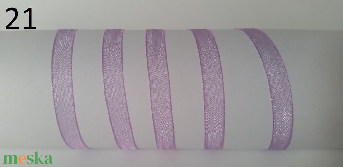 6SZO21 - 6mm-es organza szalag - középlila 21. - kellékek & szerszámok - méteráru - dekorációs alapanyag - Meska.hu