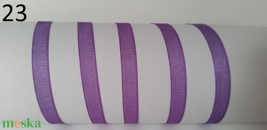 6SZO23 - 6mm-es organza szalag � orchidealila 23. - kellékek & szerszámok - méteráru - dekorációs alapanyag - Meska.hu