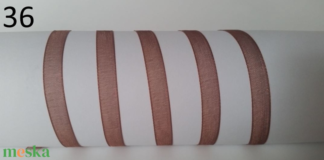 6SZO36 - 6mm-es organza szalag � csokoládébarna 36. - kellékek & szerszámok - méteráru - dekorációs alapanyag - Meska.hu