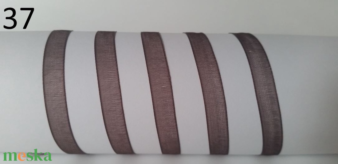 6SZO37 - 6mm-es organza szalag � sötétbarna 37. - kellékek & szerszámok - méteráru - dekorációs alapanyag - Meska.hu