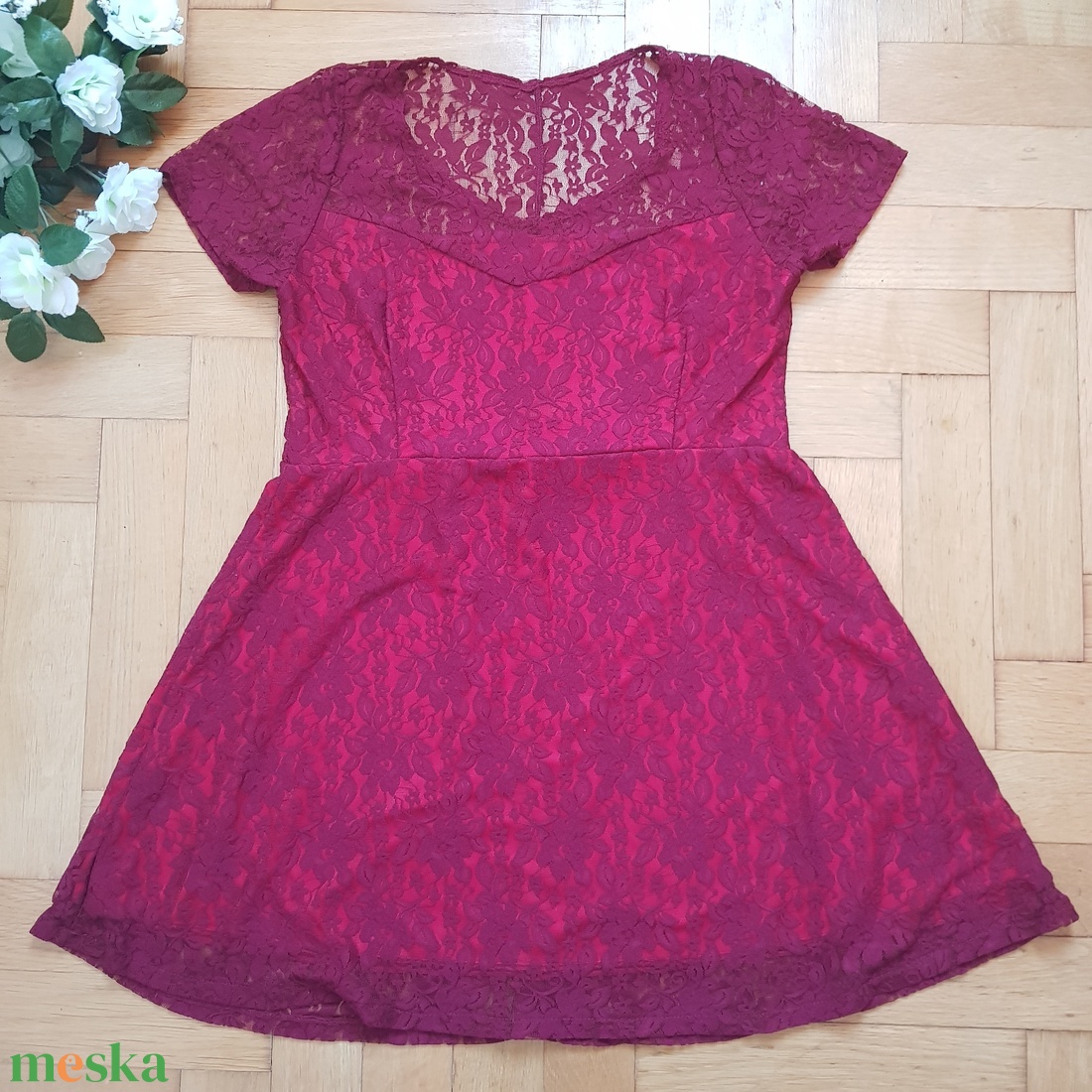 L/XL-es bordó színű alkalmi csipkeruha, rövid ujjú miniruha - ruha & divat - női ruha - alkalmi ruha & estélyi ruha - Meska.hu L/XL-es bordó színű alkalmi csipkeruha, rövid ujjú miniruha - ruha & divat - női ruha - alkalmi ruha & estélyi ruha - Meska.hu
