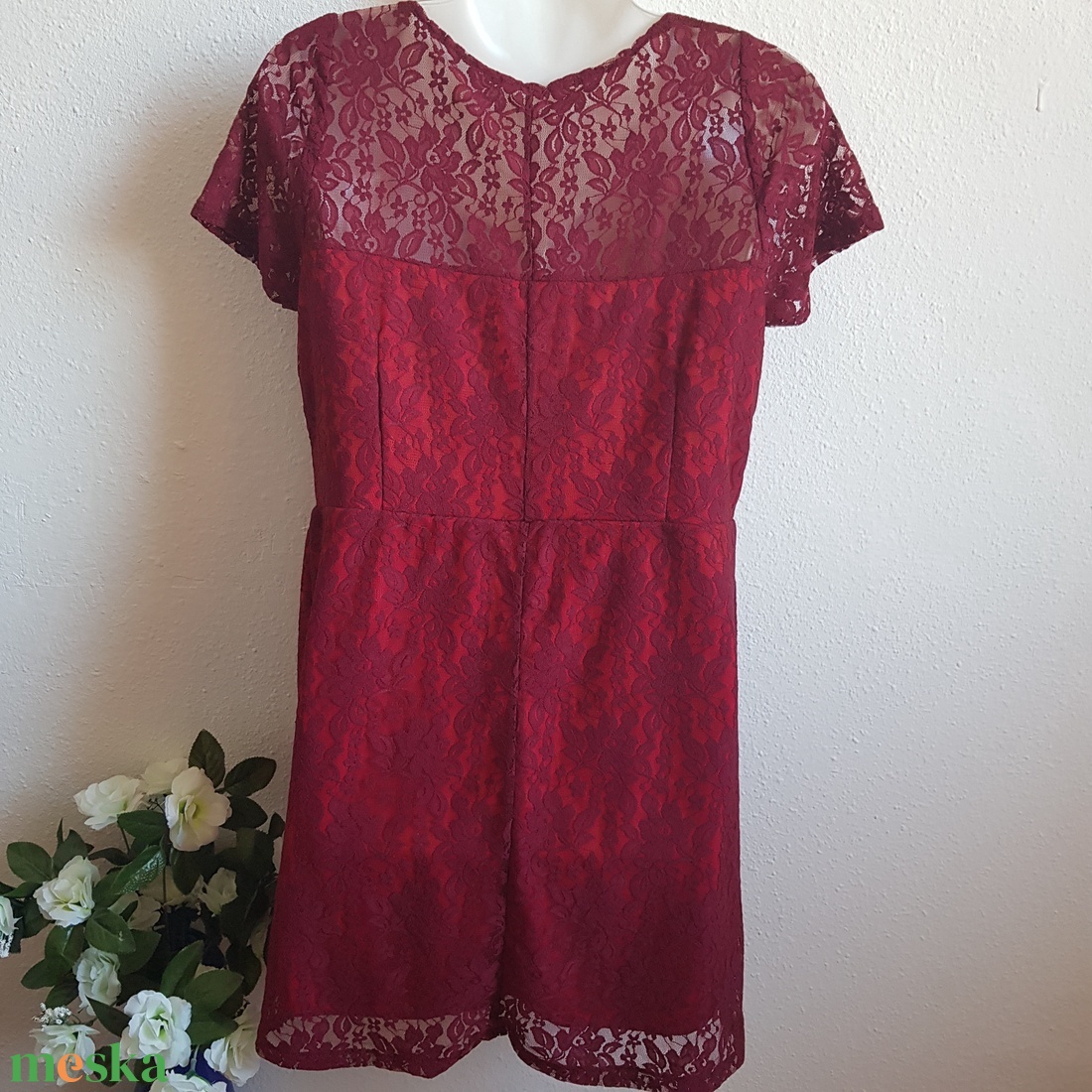 L/XL-es bordó színű alkalmi csipkeruha, rövid ujjú miniruha - ruha & divat - női ruha - alkalmi ruha & estélyi ruha - Meska.hu L/XL-es bordó színű alkalmi csipkeruha, rövid ujjú miniruha - ruha & divat - női ruha - alkalmi ruha & estélyi ruha - Meska.hu