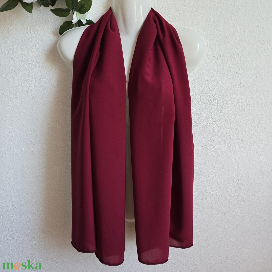 Bordó muszlin sál, kendő, vállkendő, stóla - esküvő - kiegészítők - bolero és válltakaró - Meska.hu