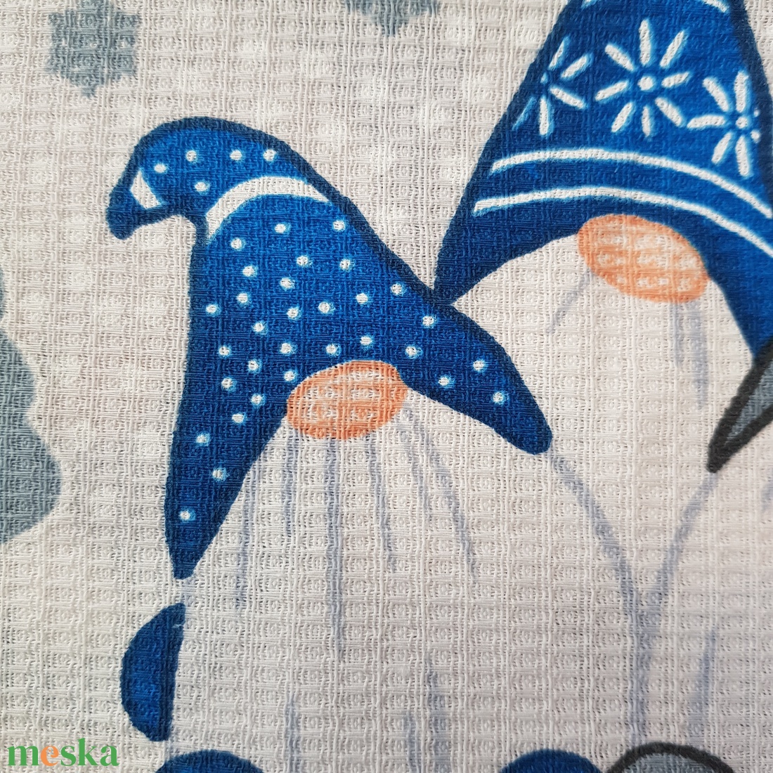 Nagyméretű karácsonyi manó mintás pamut konyharuha, törlőkendő - otthon & életmód - konyhafelszerelés, tálalás - konyhai textil - konyharuha & törlőkendő - Meska.hu