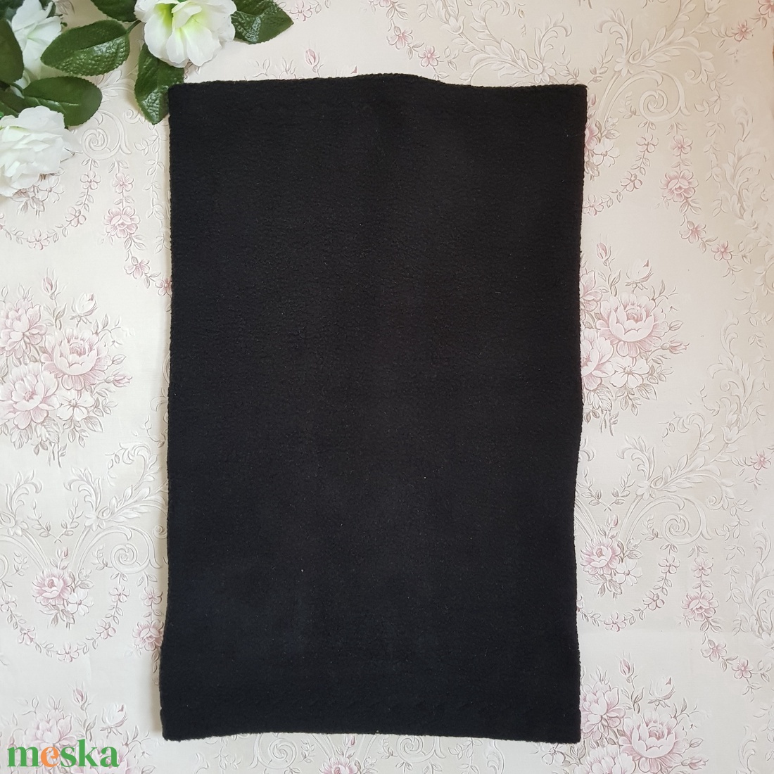 Egyszínű fekete csősál, polár sál, nyakmelegítő, arcmelegítő - ruha & divat - sál, sapka, kendő - sál - Meska.hu