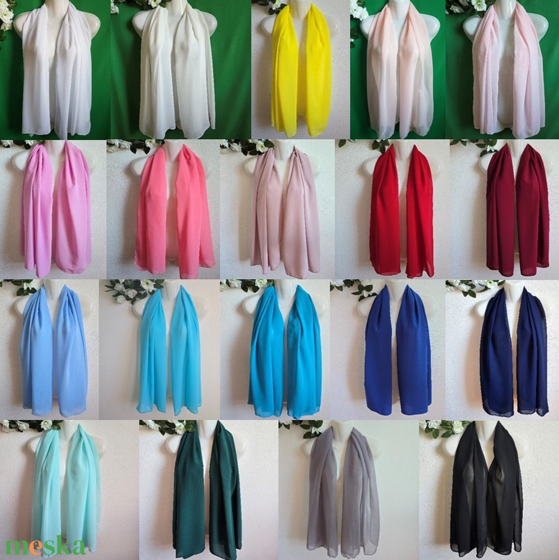 Fenyőzöld színű muszlin sál, kendő, vállkendő, stóla - esküvő - kiegészítők - bolero és válltakaró - Meska.hu