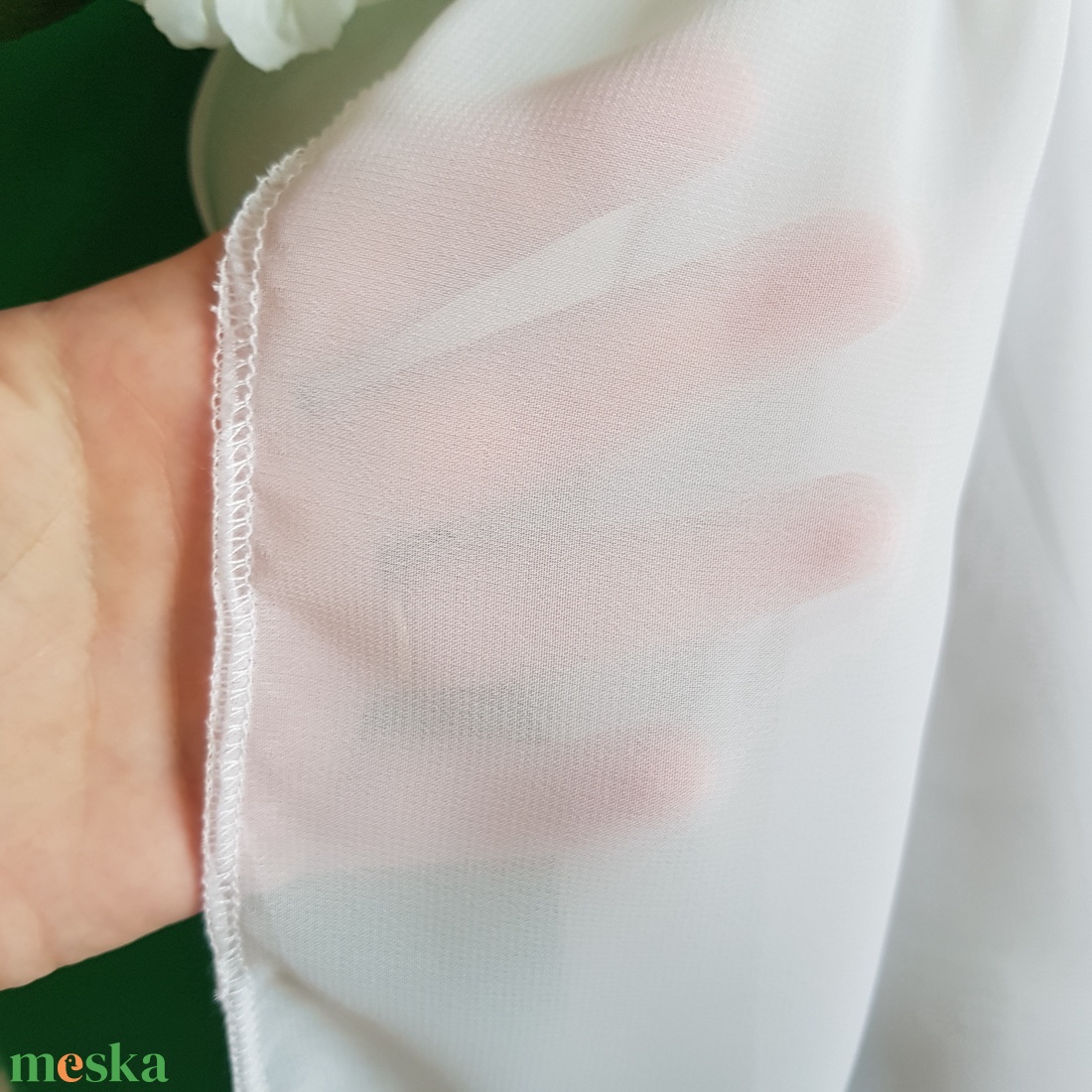 Hófehér színű muszlin sál, kendő, vállkendő, stóla - esküvő - kiegészítők - bolero és válltakaró - Meska.hu