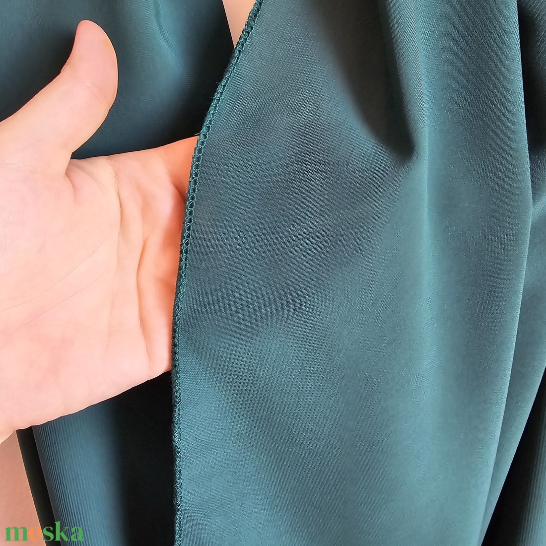 Fenyőzöld színű muszlin sál, kendő, vállkendő, stóla - ruha & divat - sál, sapka, kendő - stóla - Meska.hu