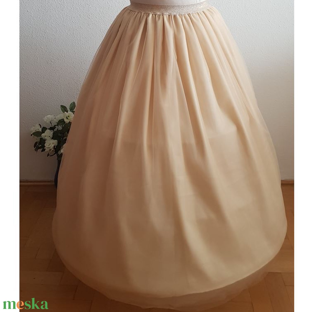 Arany színű tüll szoknya, menyasszonyi hosszú, maxi szoknya - ruha & divat - női ruha - szoknya - Meska.hu