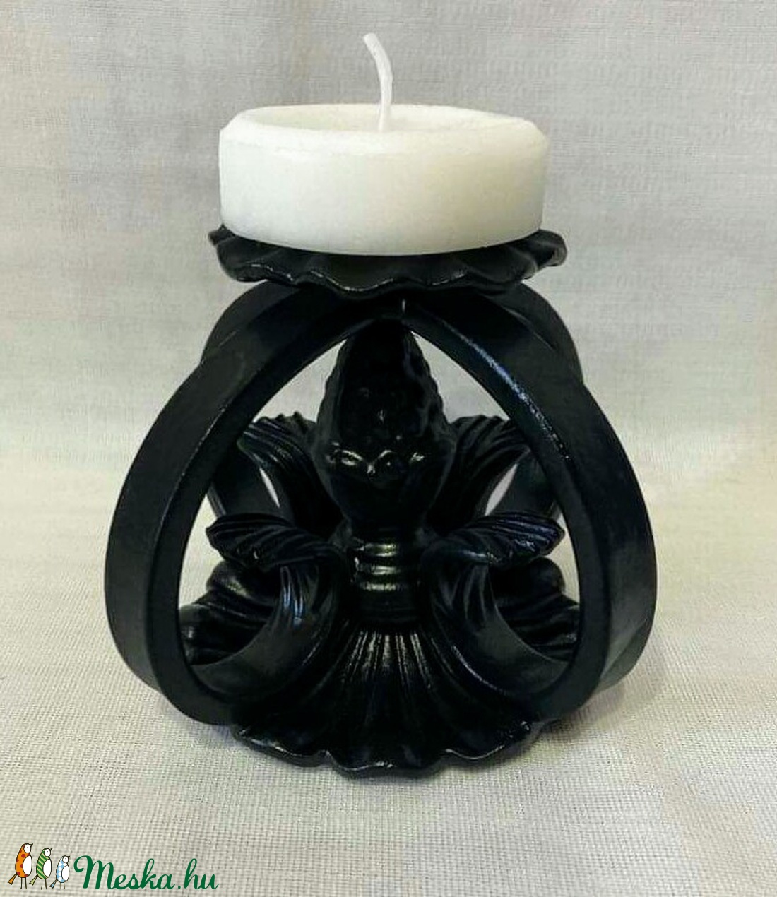 Kovácsoltvas gyertyatartó, mécsestartó - otthon & életmód - gyertya, illat, aroma - gyertyatartó - Meska.hu
