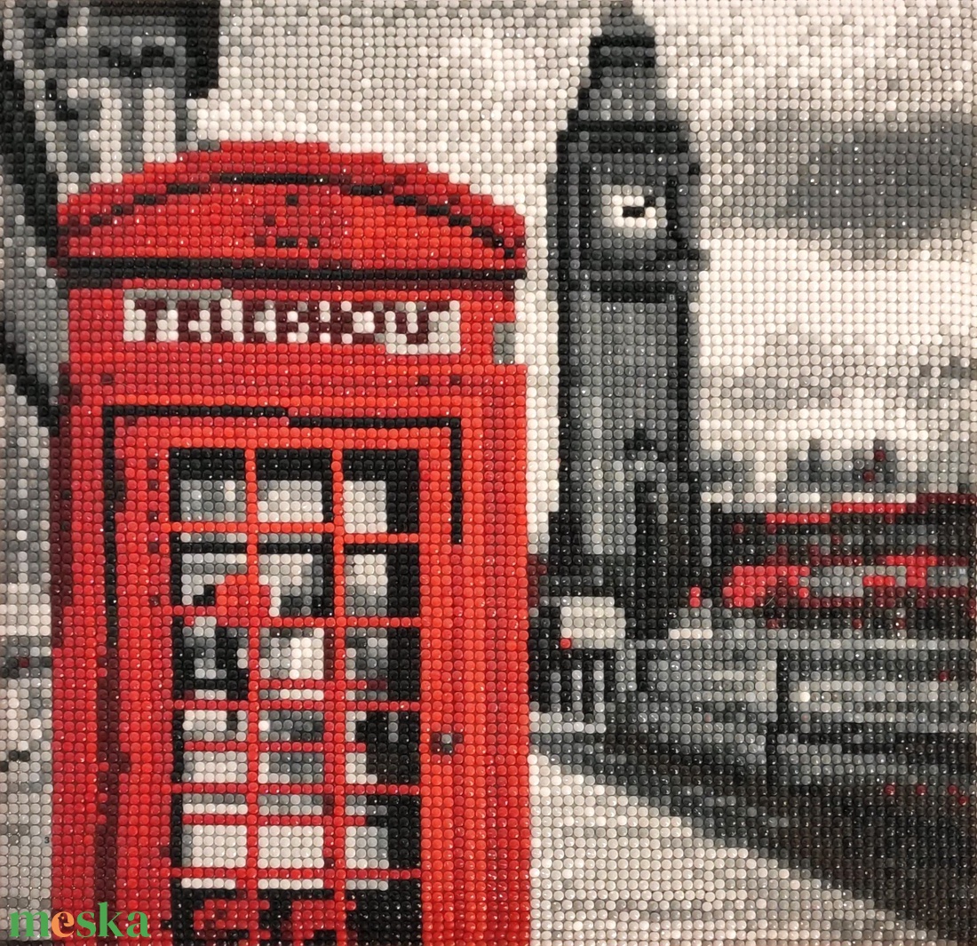 Londoni Big Ben és egy piros telefonfülke - otthon & életmód - dekoráció - kép & falikép - mozaik kép - Meska.hu