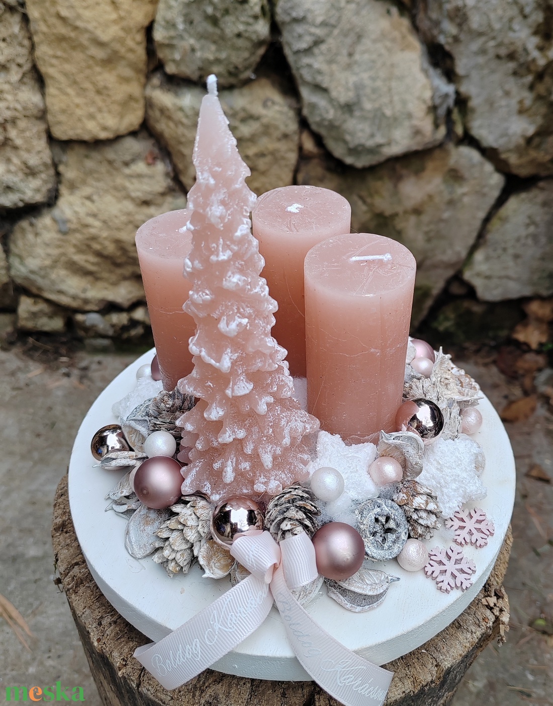 Rózsaszín adventi asztaldísz - karácsony - adventi díszek - adventi asztaldísz - Meska.hu Rózsaszín adventi asztaldísz - karácsony - adventi díszek - adventi asztaldísz - Meska.hu
