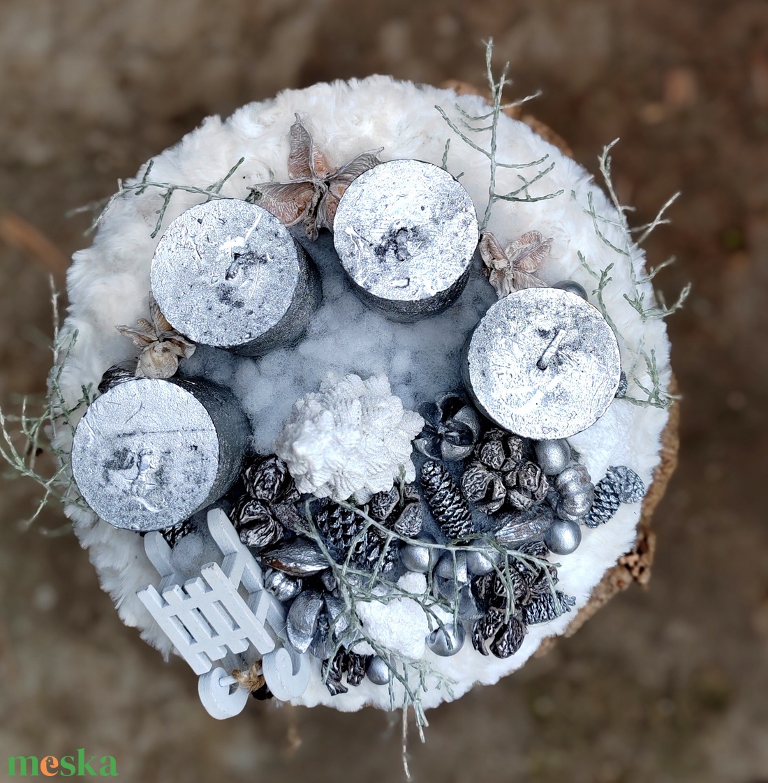 Ezüst és fehér adventi koszorú - karácsony - adventi díszek - adventi koszorú - Meska.hu Ezüst és fehér adventi koszorú - karácsony - adventi díszek - adventi koszorú - Meska.hu