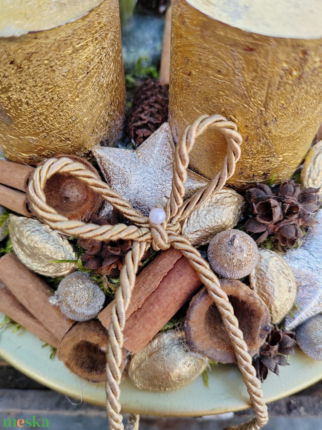 Arany gyertyás adventi asztaldísz - karácsony - adventi díszek - adventi asztaldísz - Meska.hu Arany gyertyás adventi asztaldísz - karácsony - adventi díszek - adventi asztaldísz - Meska.hu