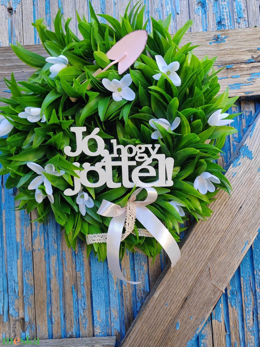 Hóvirágos kopogtató - otthon & életmód - dekoráció - ajtó- és ablak dekoráció - ajtódísz & kopogtató - Meska.hu