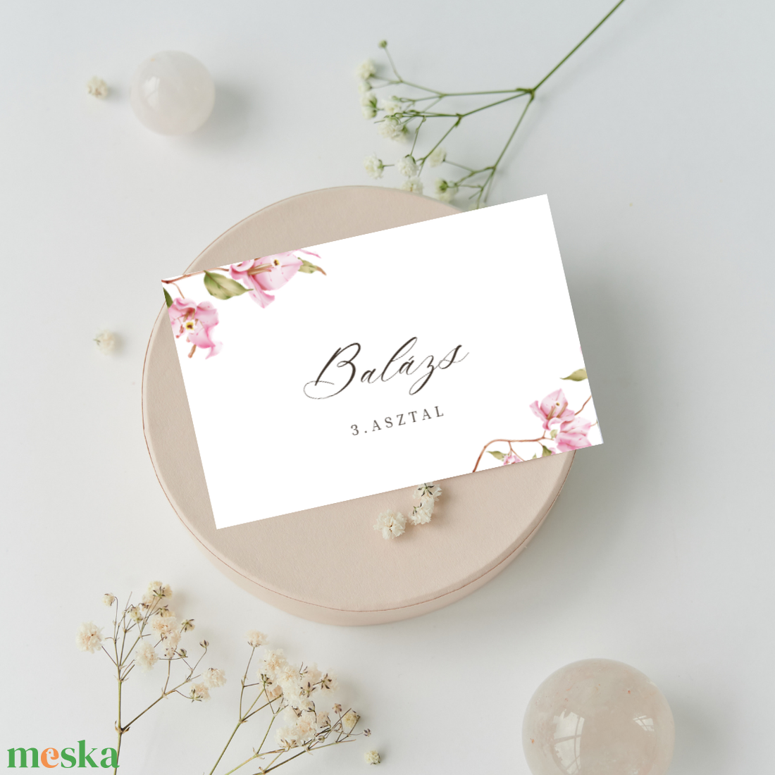 Akvarell orchideával díszített esküvői ültetőkártya - esküvő - dekoráció - ültetési rend - Meska.hu