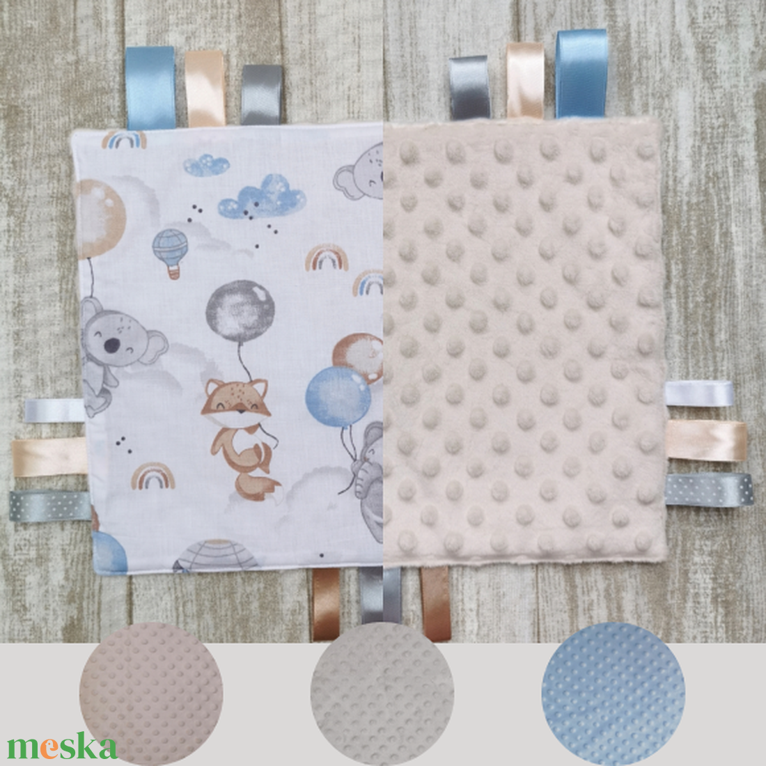 Cimkekendő - Elefánt, róka, koala lufival - beige minkyvel UNISEX - játék & sport - 3 éves kor alattiaknak - alvóka & rongyi - Meska.hu Cimkekendő - Elefánt, róka, koala lufival - beige minkyvel UNISEX - játék & sport - 3 éves kor alattiaknak - alvóka & rongyi - Meska.hu