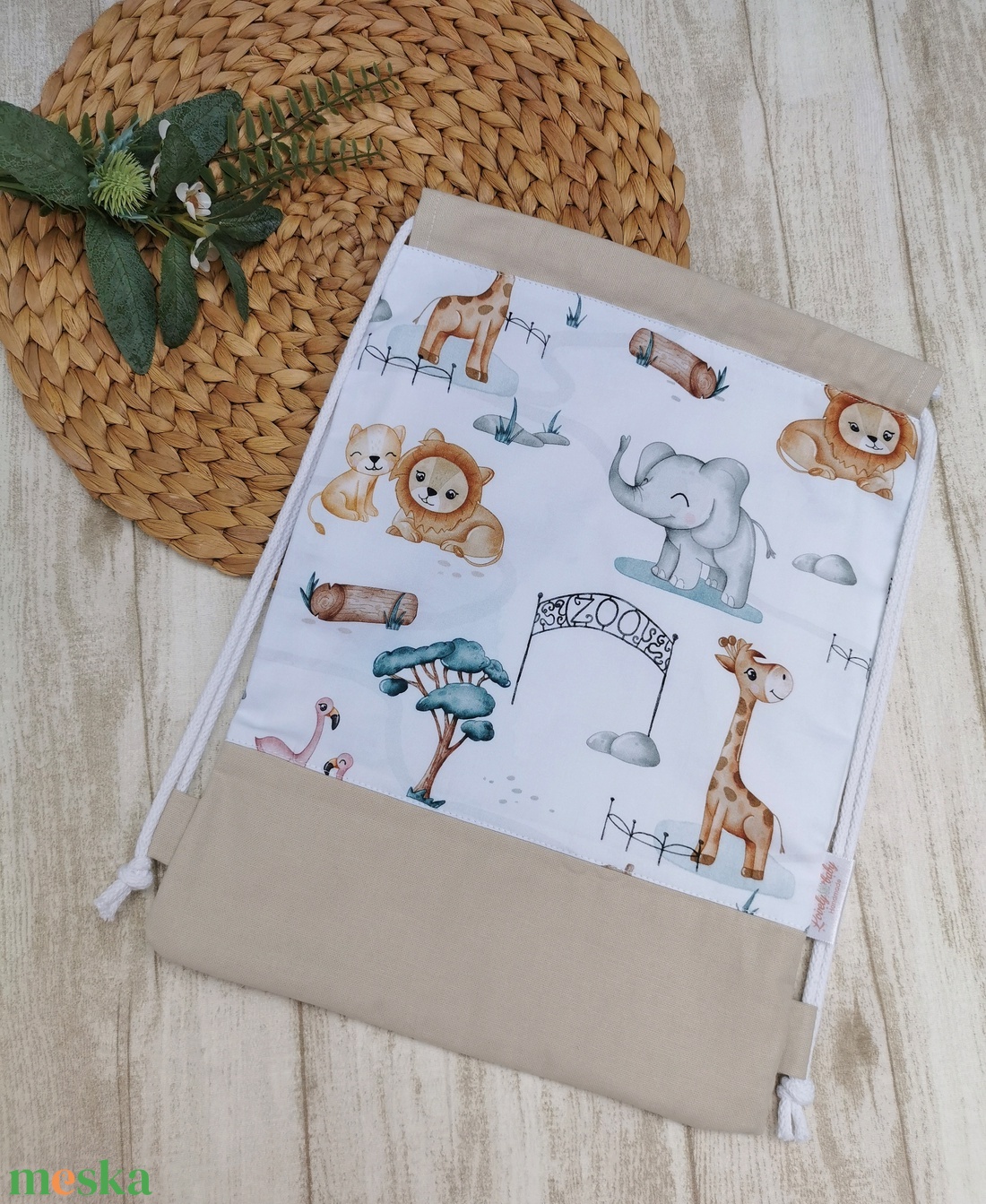 PRÉMIUM Óvodai Szett 2 db-os - Ruhazsák és tornazsák állatkert- beige UNISEX - játék & sport - ovis felszerelés - ovis szett - Meska.hu PRÉMIUM Óvodai Szett 2 db-os - Ruhazsák és tornazsák állatkert- beige UNISEX - játék & sport - ovis felszerelés - ovis szett - Meska.hu