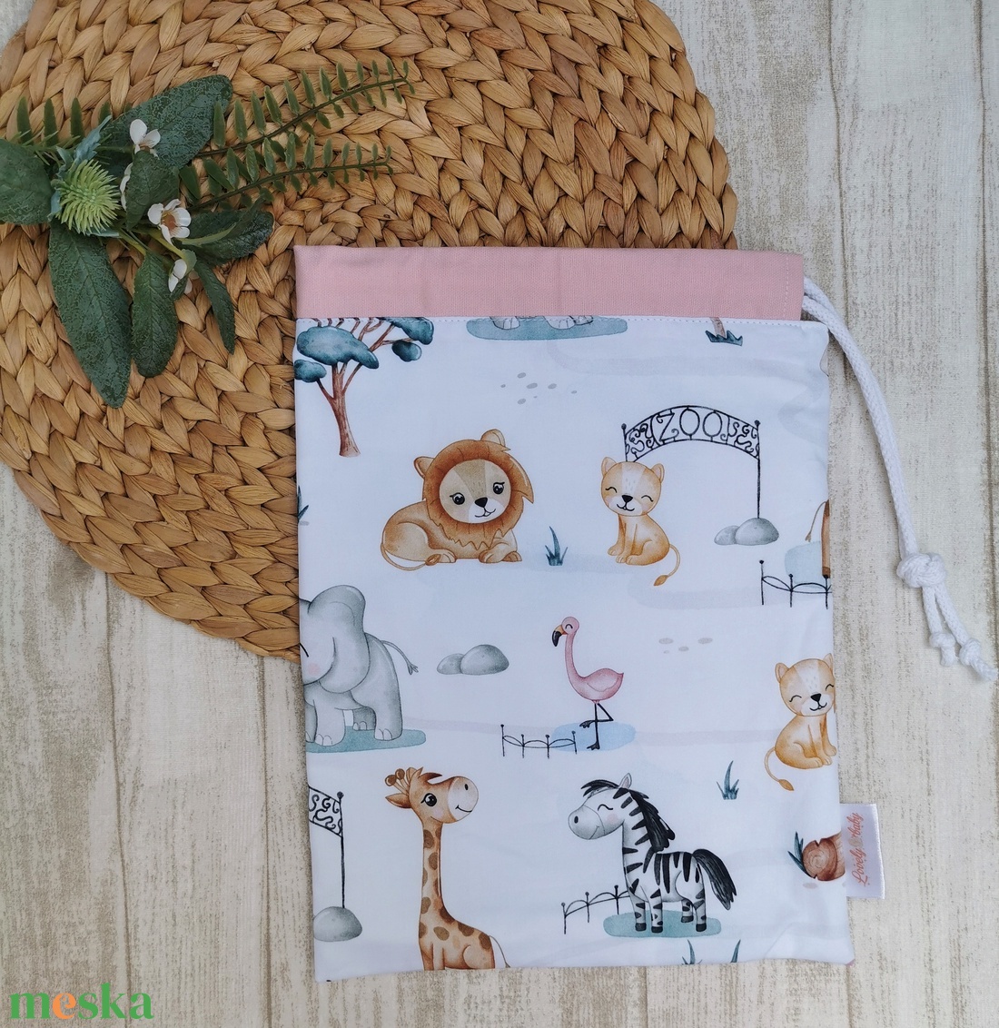 PRÉMIUM Ovis tisztasági zsák - állatkert- rózsaszín - játék & sport - ovis felszerelés - tisztasági csomag - Meska.hu