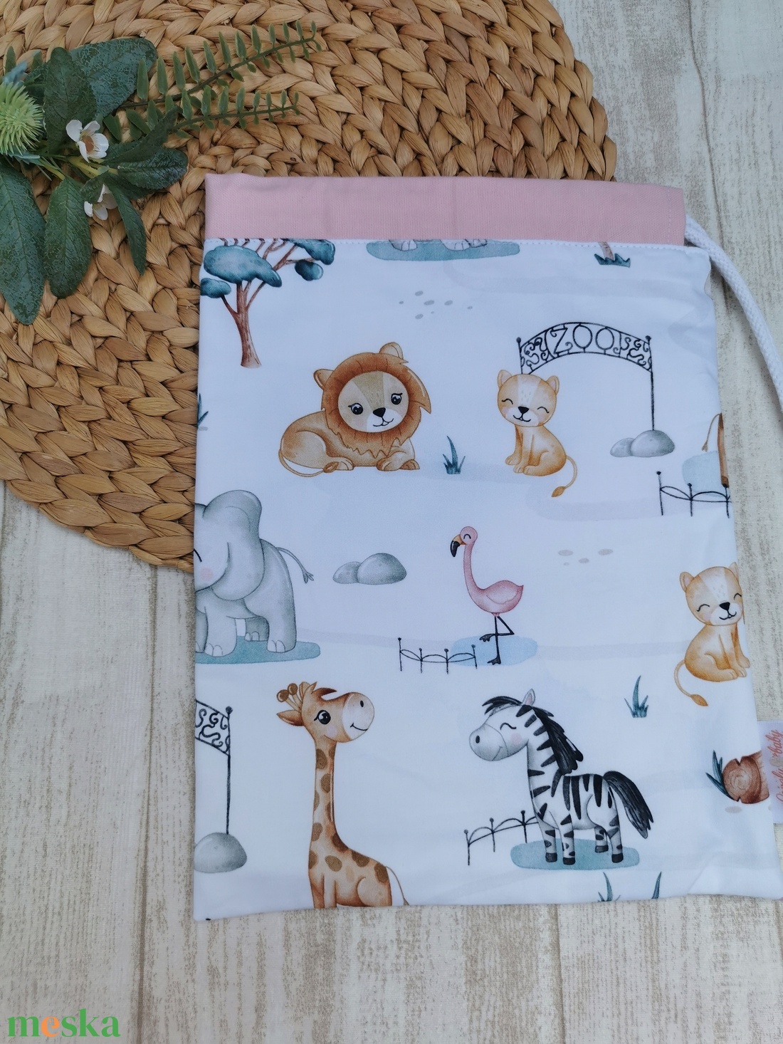 PRÉMIUM Ovis tisztasági zsák - állatkert- rózsaszín - játék & sport - ovis felszerelés - tisztasági csomag - Meska.hu