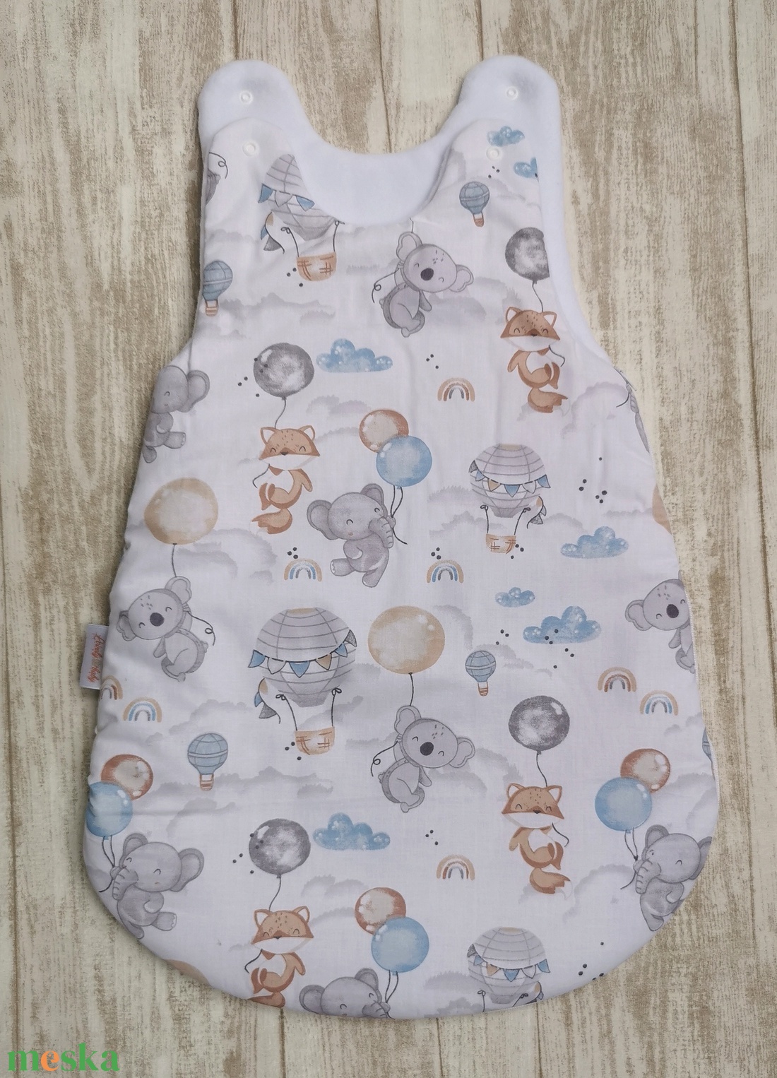 Baba hálózsák - Elefánt, róka, koala lufival - baba - mama - babaruházat - baba hálózsák, bundazsák - Meska.hu