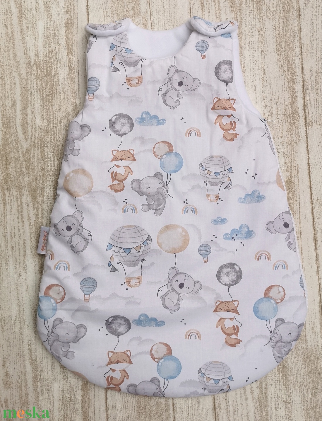 Baba hálózsák - Elefánt, róka, koala lufival - baba - mama - babaruházat - baba hálózsák, bundazsák - Meska.hu