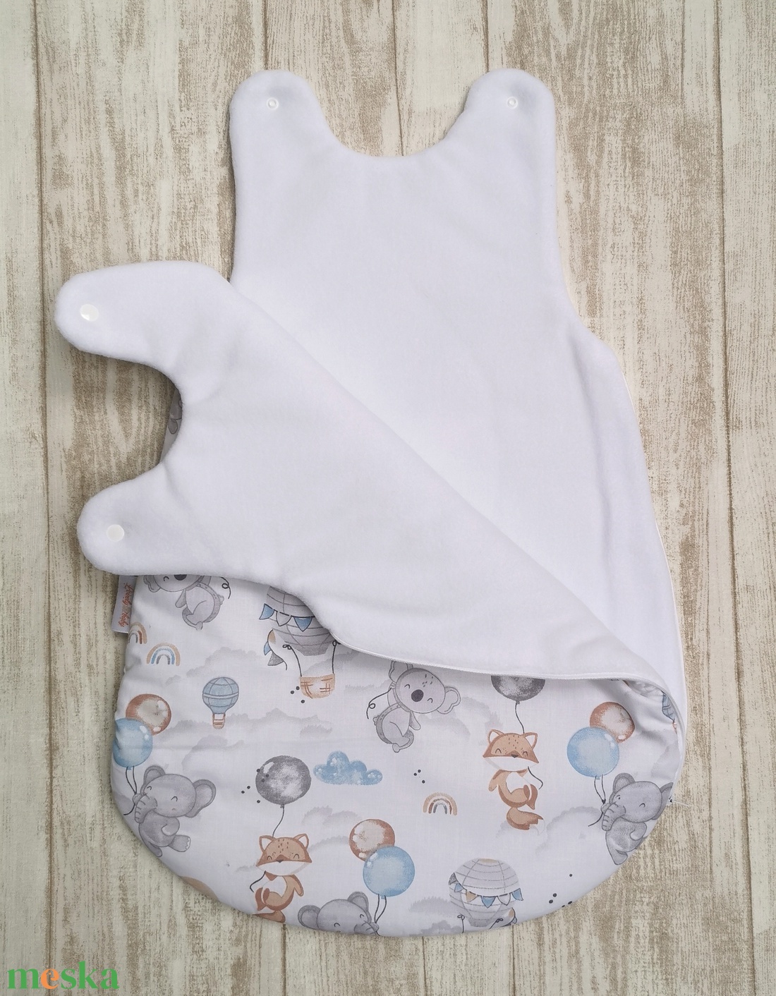 Baba hálózsák - Elefánt, róka, koala lufival - baba - mama - babaruházat - baba hálózsák, bundazsák - Meska.hu