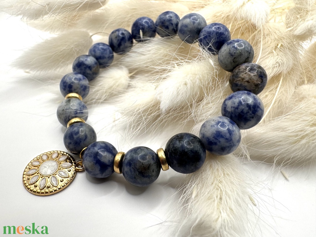 Szodalit Spot - ékszer - karkötő - ásványkarkötő - Meska.hu