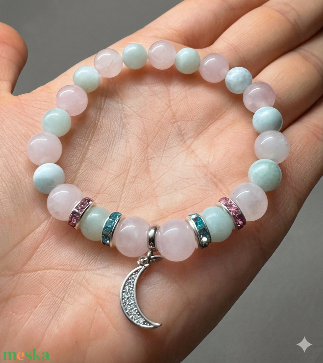 Amazonit / rózsakvarc  - otthon & életmód - dekoráció - spiritualitás - ásványok - Meska.hu