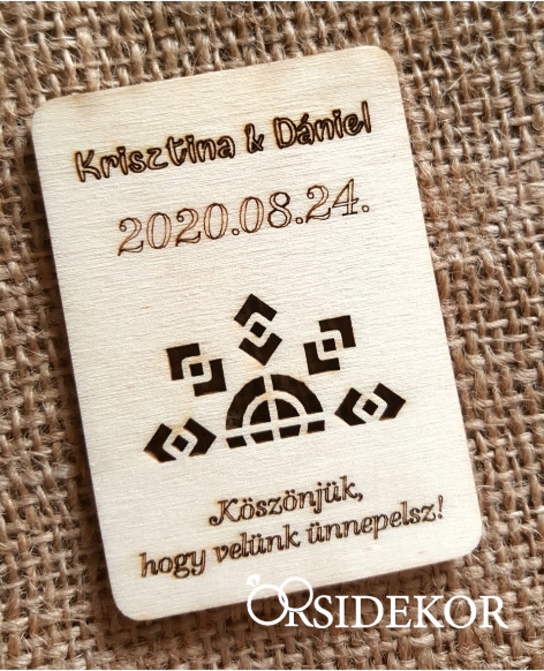 Köszönetajándék esküvői hűtőmágnes fából - esküvő - emlék & ajándék - köszönőajándék - Meska.hu