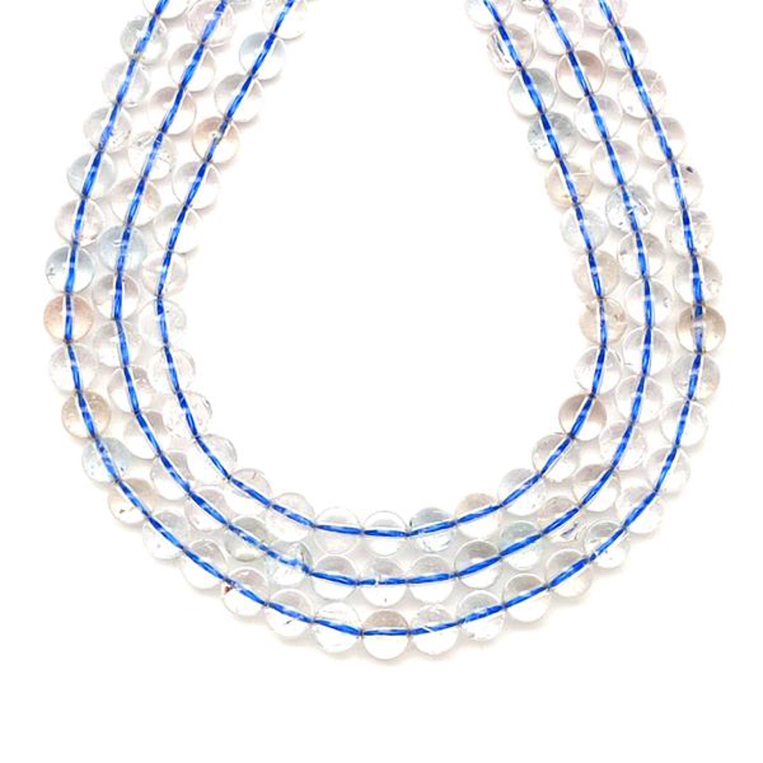 Topáz kék golyó 6mm  ékszerkészítő alapanyag (füzér) - kellékek & szerszámok - ásvány alapanyag - ásványfüzér - Meska.hu