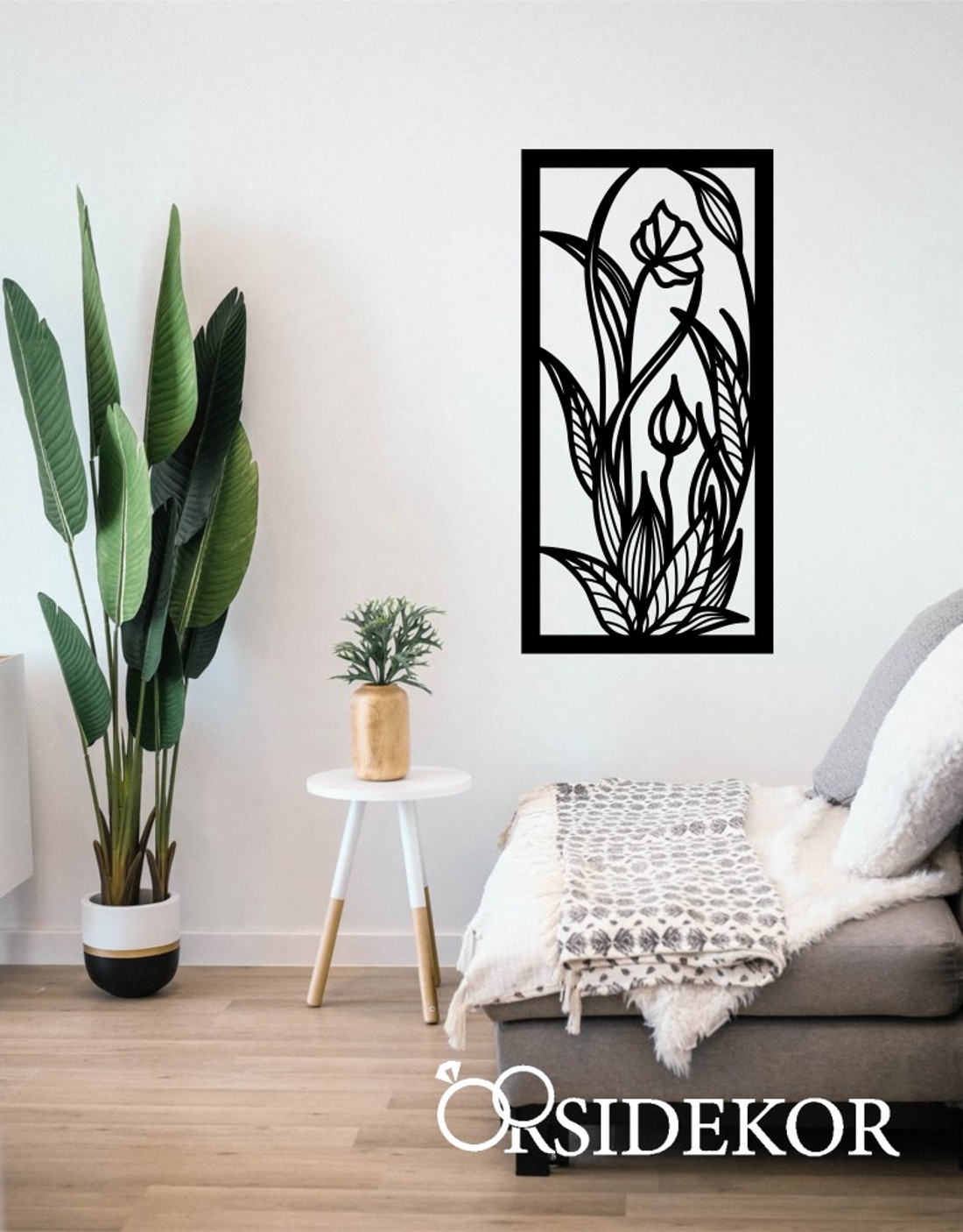 Vonalas virágok falikép fából - otthon & életmód - dekoráció - kép & falikép - Meska.hu