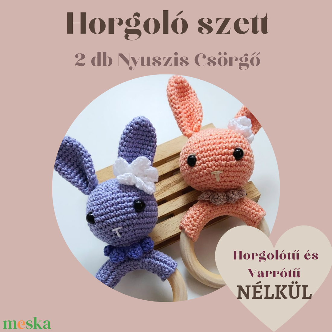 Horgoló szett - Horgolótű NÉLKÜL - DIY - Csináld magad - Nyuszis Csörgő - diy (csináld magad) - egységcsomag - Meska.hu Horgoló szett - Horgolótű NÉLKÜL - DIY - Csináld magad - Nyuszis Csörgő - diy (csináld magad) - egységcsomag - Meska.hu