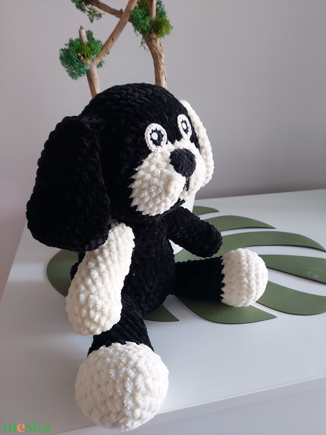 Horgolt Fekete - Fehér Kutya Amigurumi - játék & sport - plüssállat & játékfigura - kutya - Meska.hu Horgolt Fekete - Fehér Kutya Amigurumi - játék & sport - plüssállat & játékfigura - kutya - Meska.hu