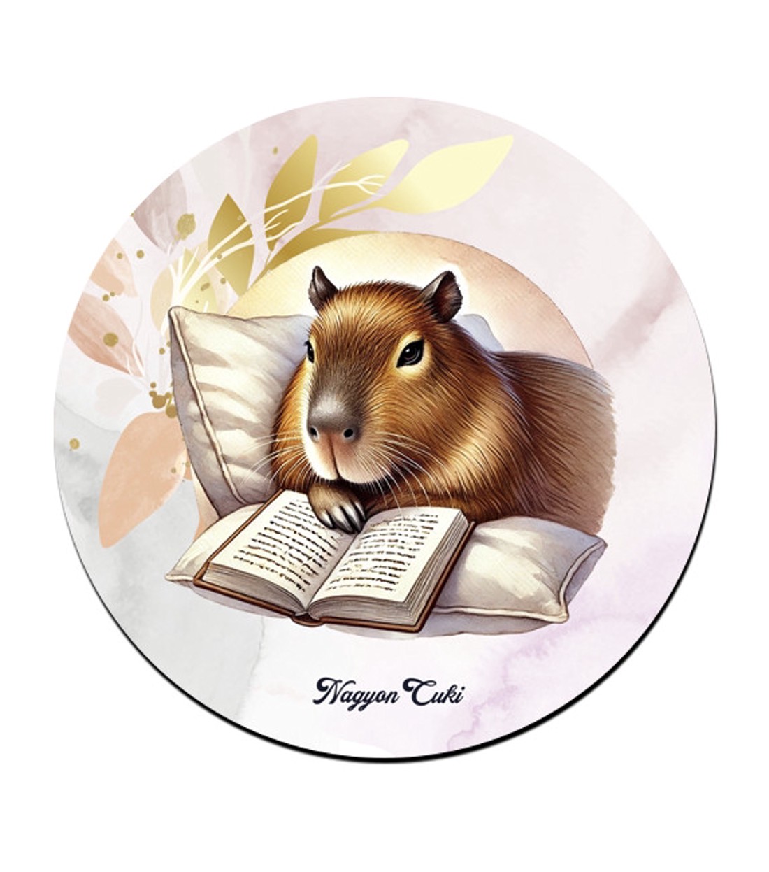 Könyvmoly capybara mintás pohár alátét - otthon & életmód - konyhafelszerelés, tálalás - tálalás - tányér- és poháralátét - Meska.hu