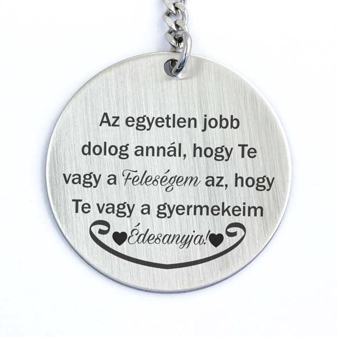 Te vagy a Feleségem és Anya acél medálos kulcstartó - táska & tok - kulcstartó & táskadísz - kulcstartó - Meska.hu