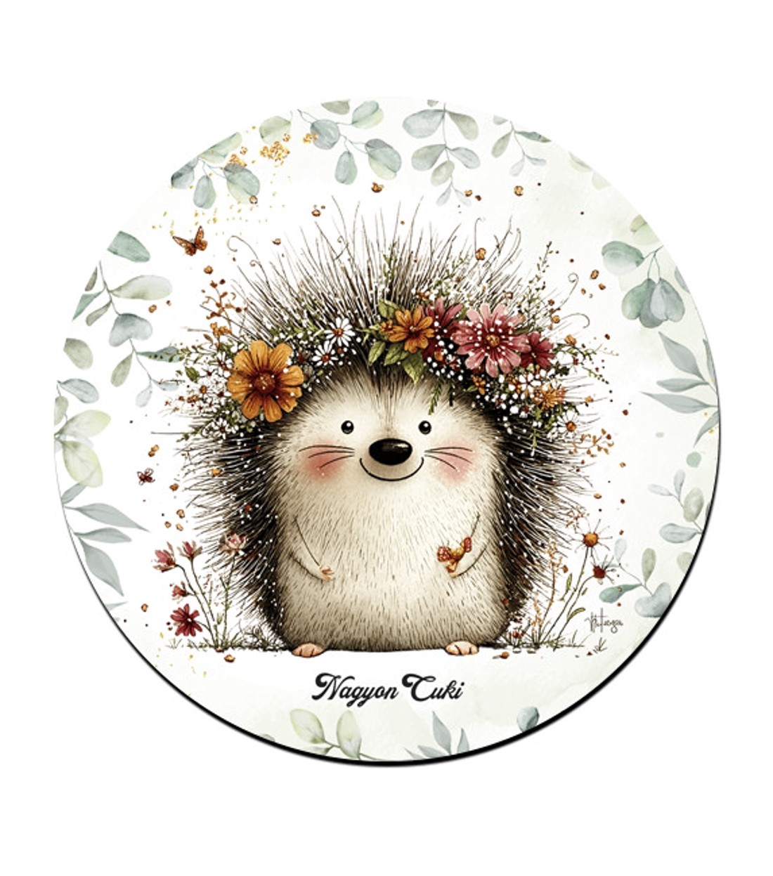 A rét mosolygós cukisága, a süni mintás pohár alátét -  - Meska.hu